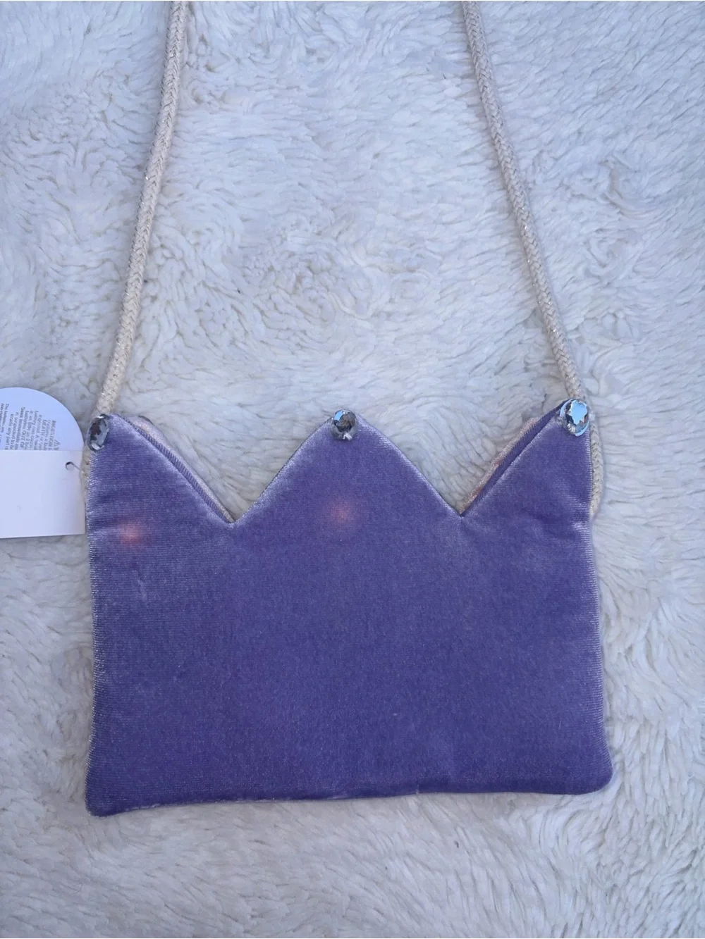 NWT Mud Pie Purple Pink Double Sided Light Up Crown Purse Velvet Magnetic